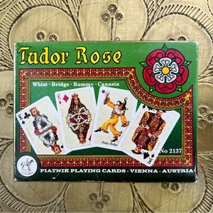 Vintage Tudor Rose Piatnik Playing Cards, Vienna, Austria, No. 2137